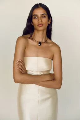 Reformation Luda Strapless Bridal Dress Ivory