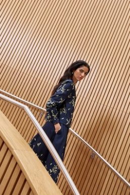 Hobbs Annie Floral Embroidered Top Midnight Navy Multi