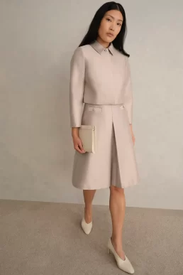 Hobbs Avery Wool Silk Jacket Oyster