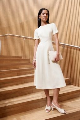 Hobbs Eliana Seam Detail Dress Ivory