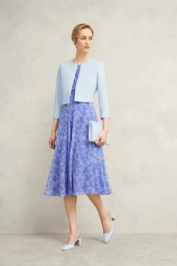 Hobbs Elize Crepe Jacket Pale Blue