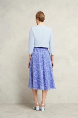 Hobbs Elize Crepe Jacket Pale Blue