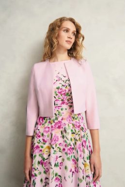 Hobbs Elize Crepe Jacket Pink Blush