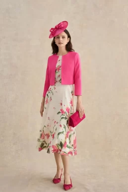 Hobbs Elize Textured Jacket Bright Pink