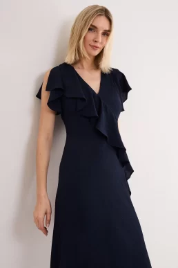 Phase Eight Cosette Midi Bridesmaid Dress Navy Blue