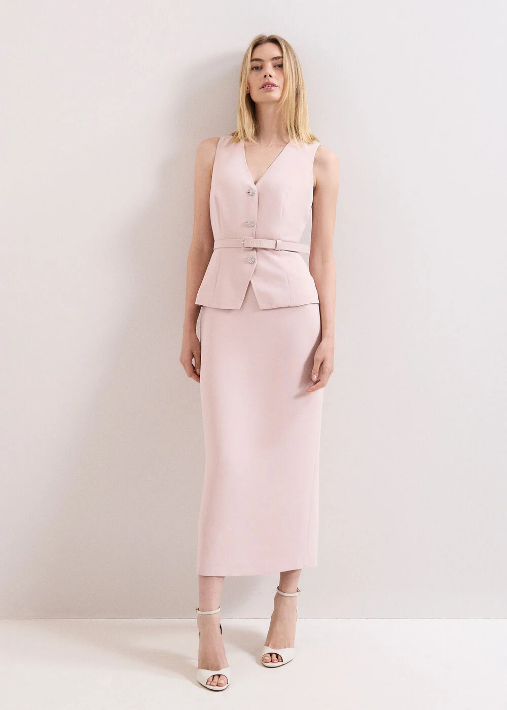 Phase Eight Hilda Midaxi Dress Pink Blush