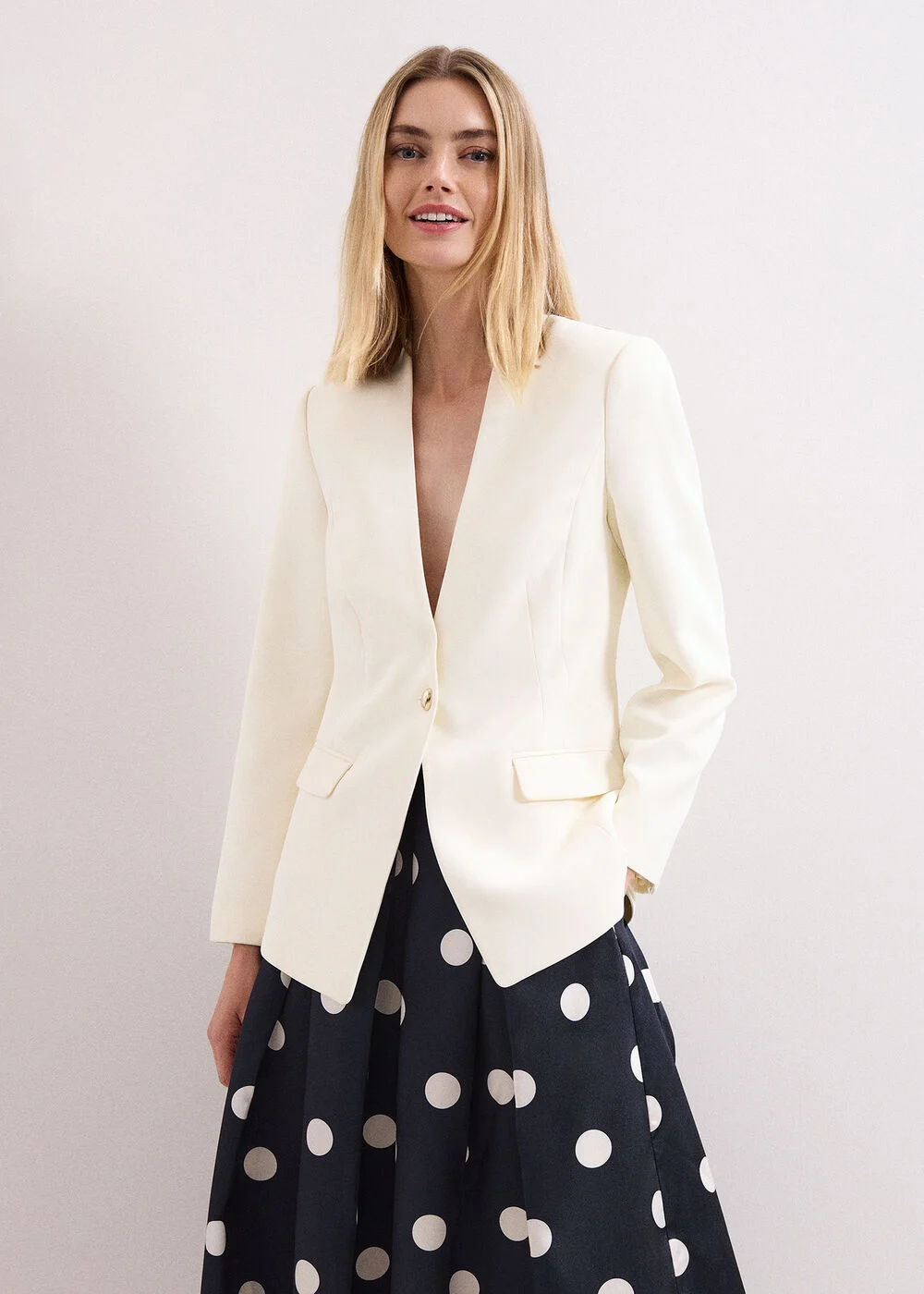 Phase Eight Ivory Twill Blazer