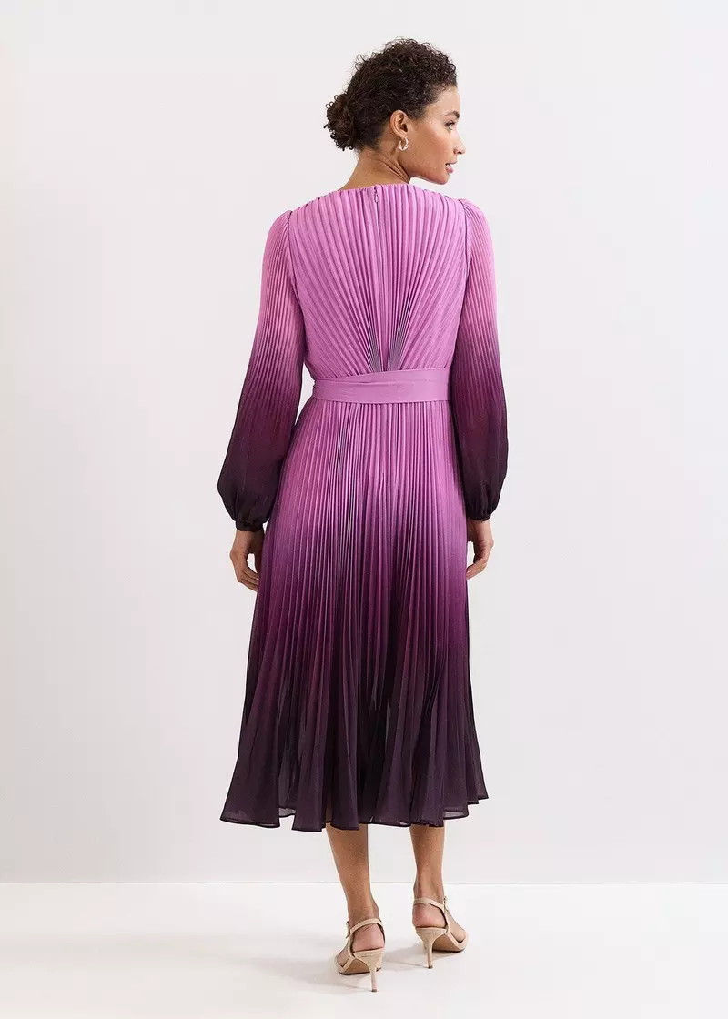 Phase Eight Mira Ombre Midi Dress Purple Multi