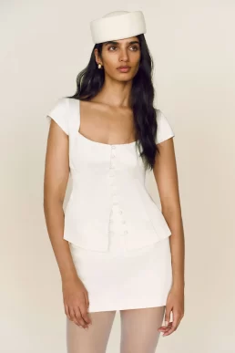 Reformation Bree Two Piece Pearl White