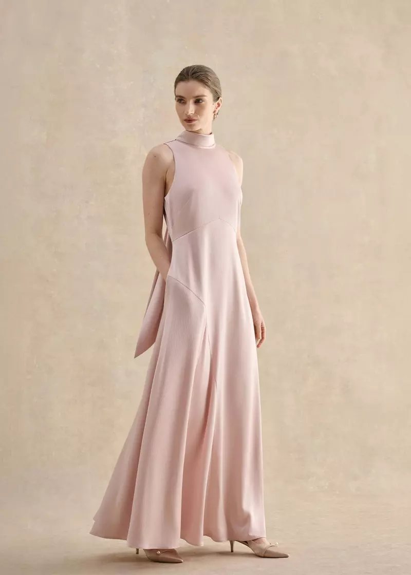 Hobbs Marilyn Maxi Dress Blush Pale Pink