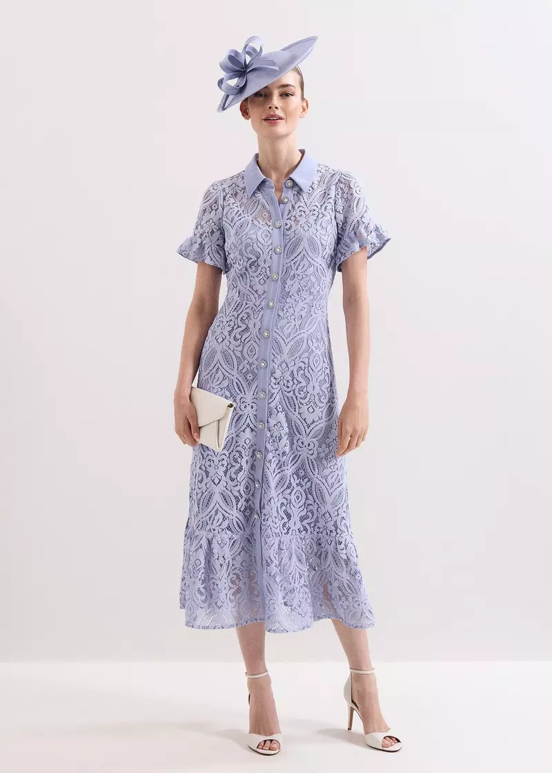 Carmine Lace Midi Dress