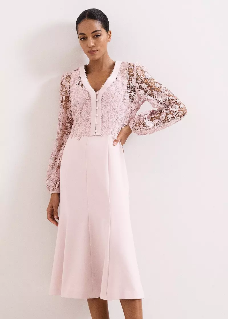 Ayumi Pink Midi Dress