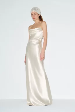 Reformation Lupe Silk Dress Ivory