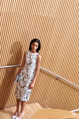 Hobbs Freda Floral Dress Pale Blue Multi