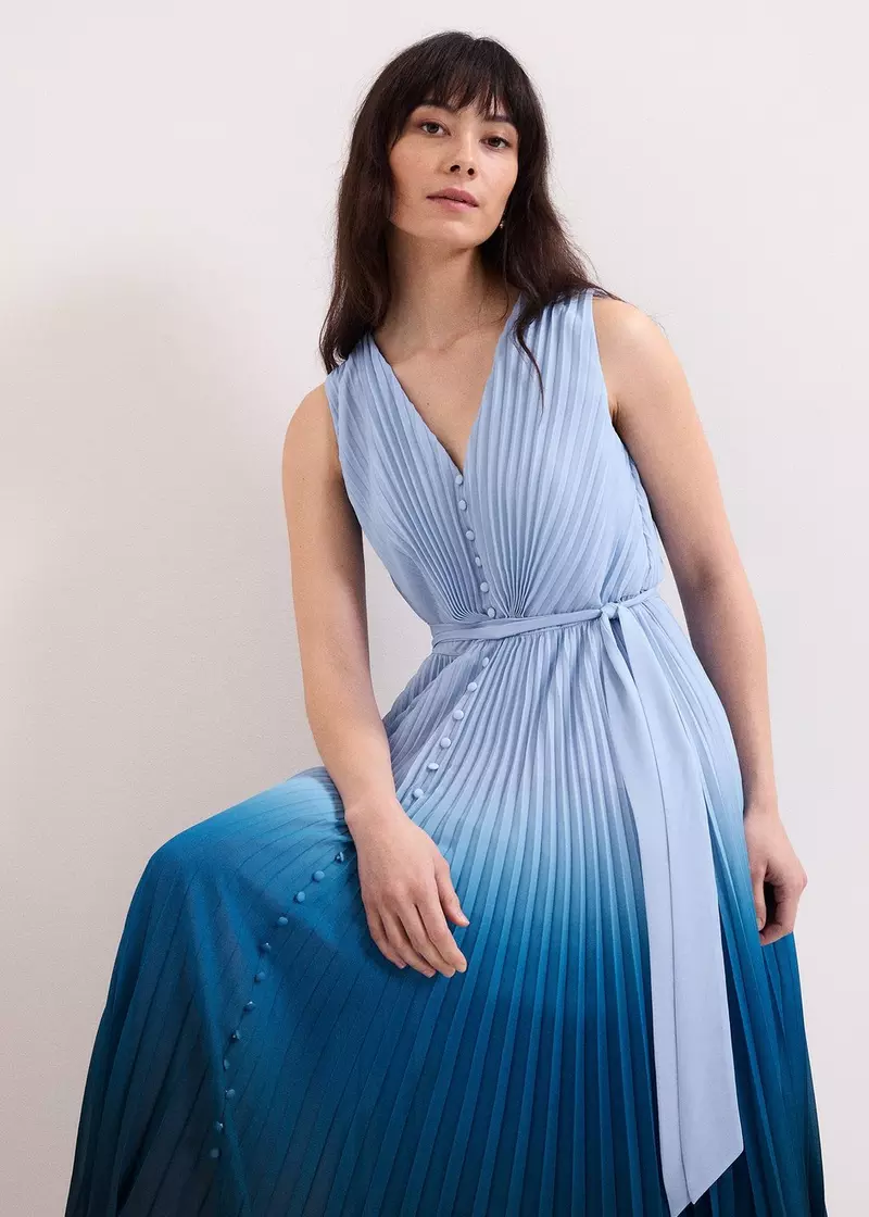 Phase Eight Mira Ombre Dress Blue