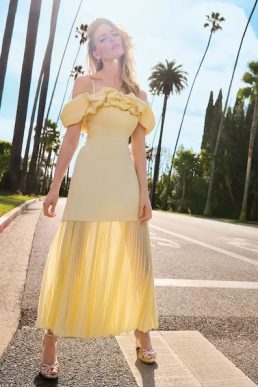 Phase Eight THE GOODWOOD EDIT Liora Bardot Maxi Dress Pale Yellow
