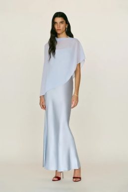 Reformation Lilibeth Silk Dress Mineral Pale Blue