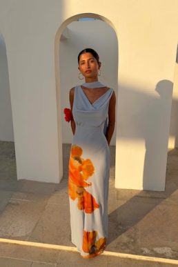 Never Fully Dressed Ice Blue Floral Sophie Dress Ice Pale Blue