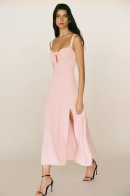 Reformation Aislinn Dress Cherry Bloom Blush Pink
