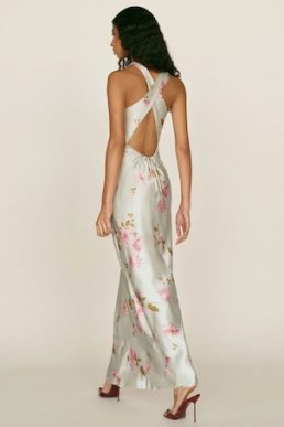 Reformation Anaiis Silk Dress Core Windswept Multi