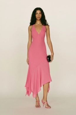 Reformation Marysia Dress Snapdragon Pink