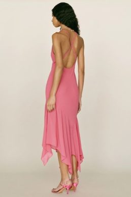 Reformation Marysia Dress Snapdragon Pink