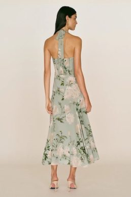 Reformation Yanitza Floral Midi Dress Green Multi