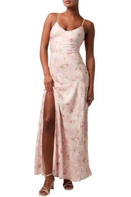 Lulus Shiloh Button Back Maxi Dress, Light Pink, S