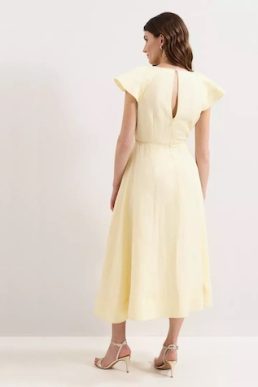 Phase Eight Matilda Linen Blend Midi Dress Yellow